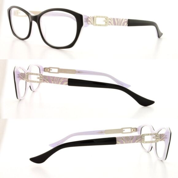 Guess Style 2287 Prescription Glasses Black Arms and Lavender / Silver Design - Picture 1 of 11